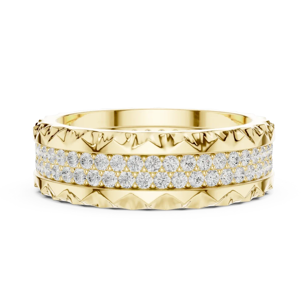 Luminous Pavé Round Brilliant Linear Band - Image 4