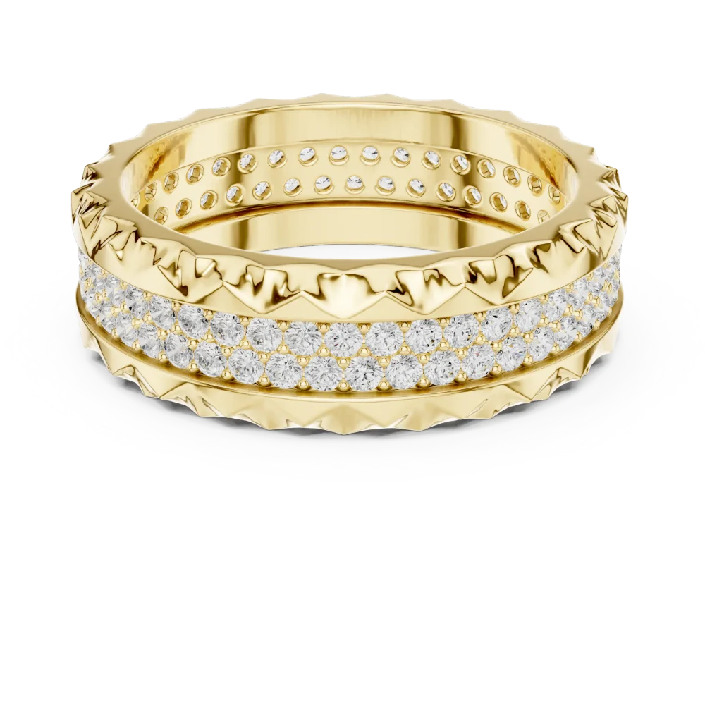 Luminous Pavé Round Brilliant Linear Band - Image 2
