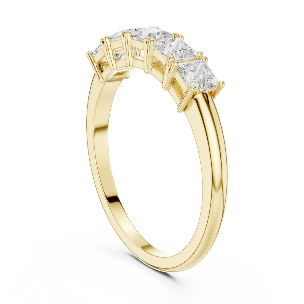 Linear Princess Cut Five-Stone Diamond Band - Image 3