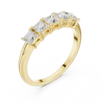Linear Princess Cut Five-Stone Diamond Band