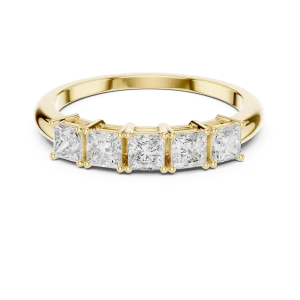 Linear Princess Cut Five-Stone Diamond Band - Image 2