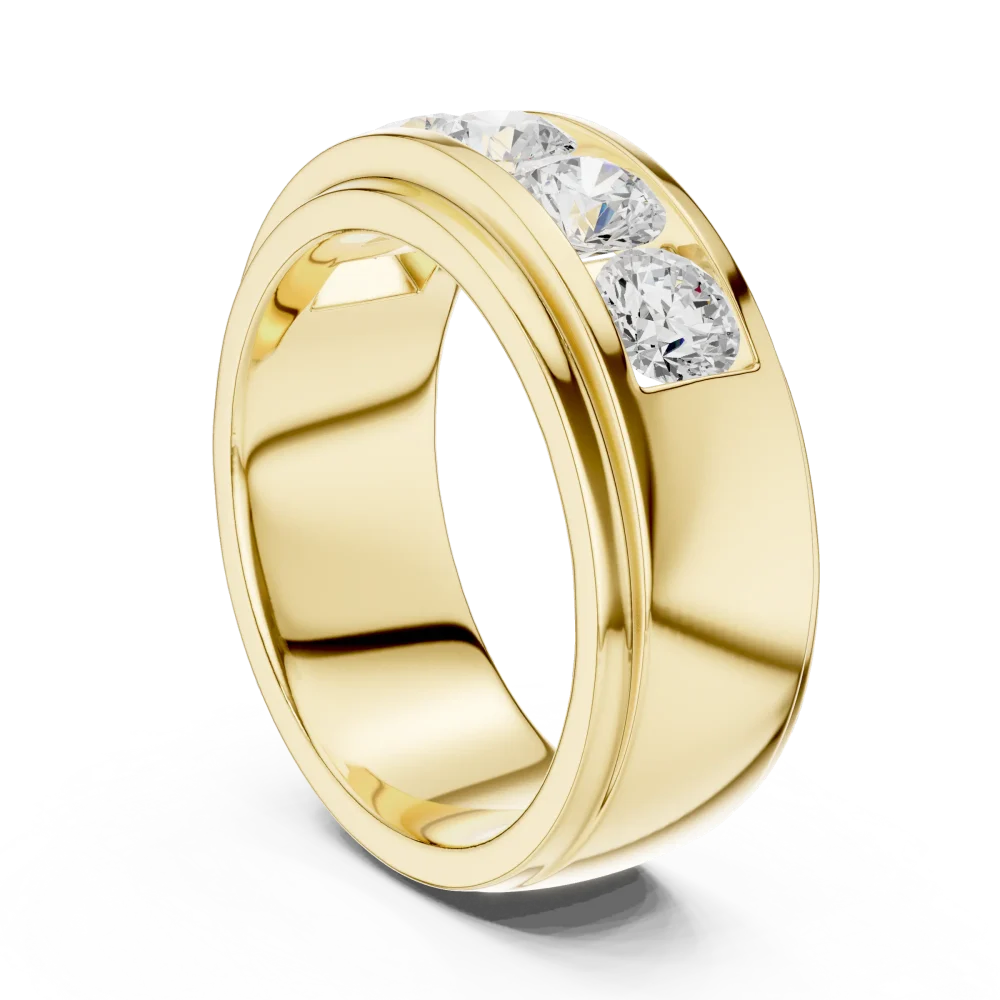 Linear Round Brilliant Five-Stone Channel Set Band - Image 3