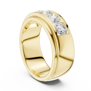 Linear Round Brilliant Five-Stone Channel Set Band - Image 3