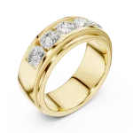 Linear Round Brilliant Five-Stone Channel Set Band