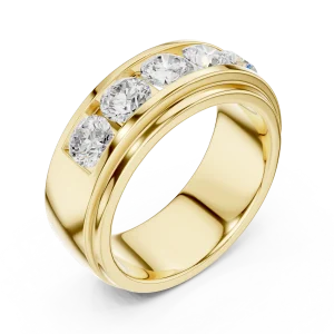 Linear Round Brilliant Five-Stone Channel Set Band