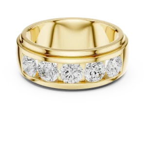 Linear Round Brilliant Five-Stone Channel Set Band - Image 2