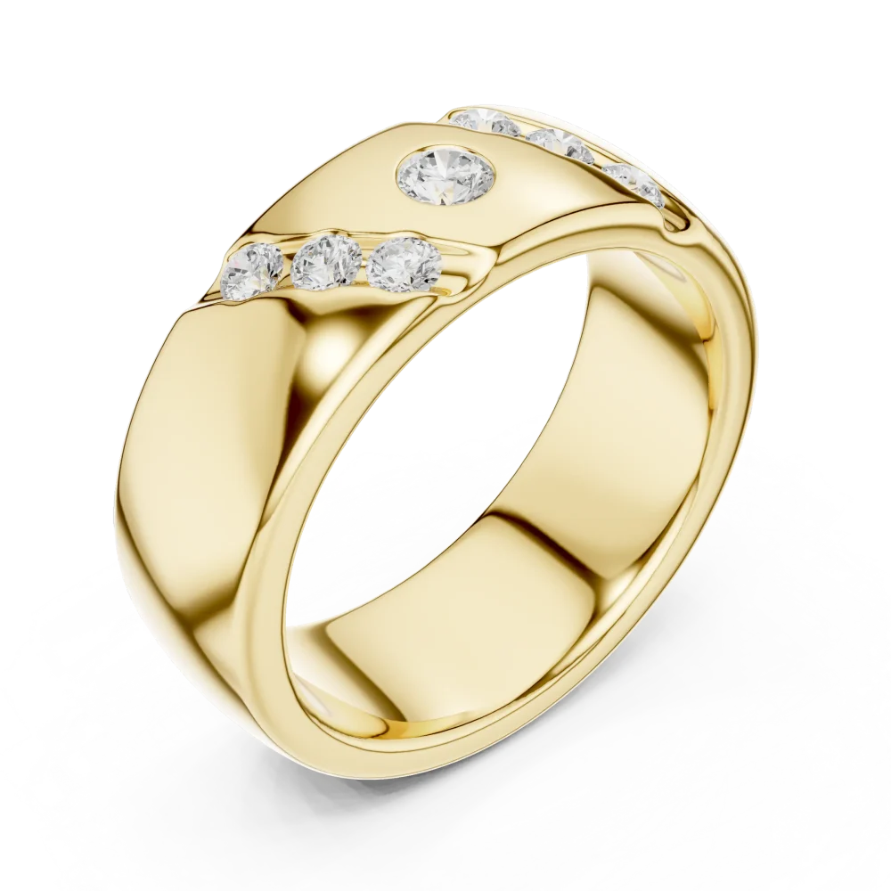 Experience the brilliance of this modern round DIAMEUR lab-grown diamond band. A sustainable luxury essential, perfectly crafted for your collection.