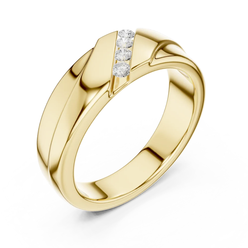 Discover the Linear Essence band, featuring brilliant-cut DIAMEUR diamonds in a modern channel setting. Experience sustainable luxury. Shop now!