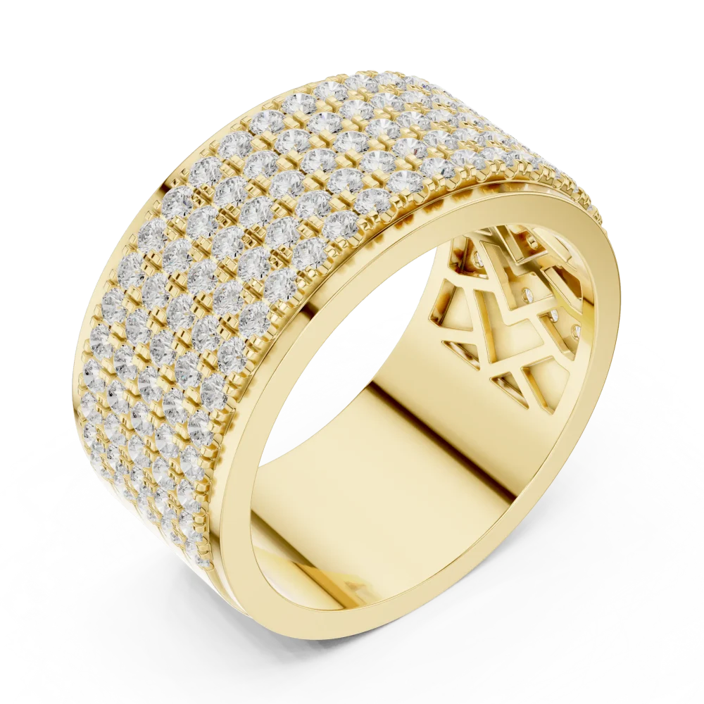Discover the radiant brilliance of this multi-row DIAMEUR diamond band. A modern classic engineered for maximum light return. Shop this luxury piece.