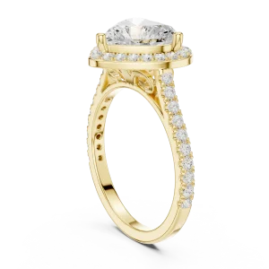 Ethereal Heart Solitaire Halo Engagement Ring - Image 3