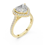Ethereal Heart Solitaire Halo Engagement Ring