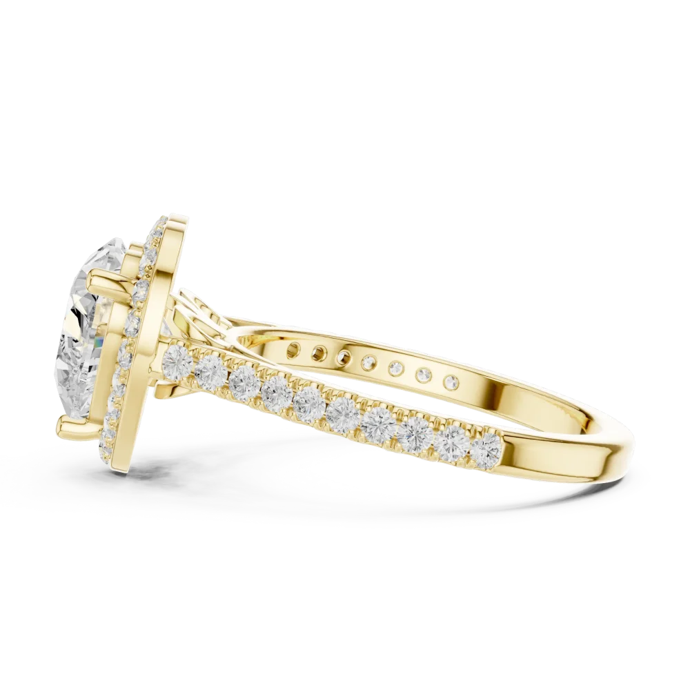 Ethereal Heart Solitaire Halo Engagement Ring - Image 4