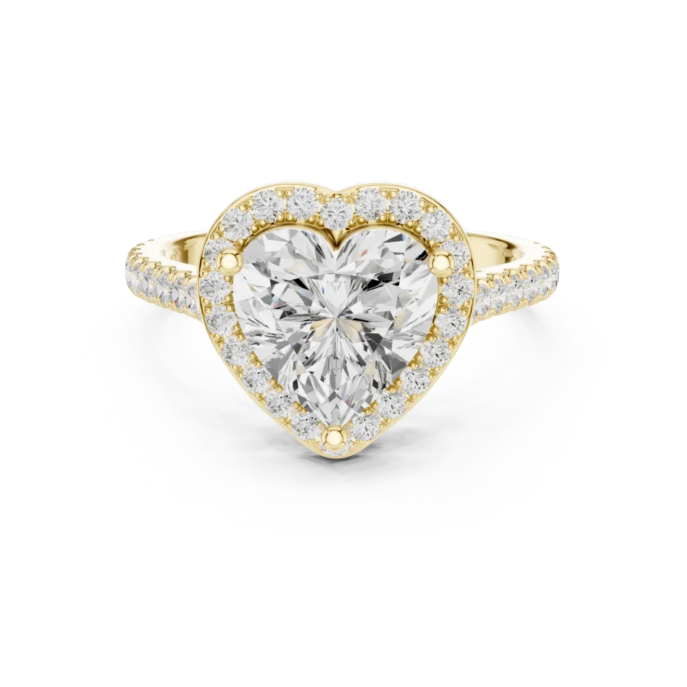 Ethereal Heart Solitaire Halo Engagement Ring - Image 2