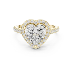 Ethereal Heart Solitaire Halo Engagement Ring - Image 2