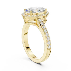 Ethereal Oval Cut Halo Solitaire Engagement Ring - Image 3