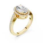Ethereal Oval Cut Halo Solitaire Engagement Ring