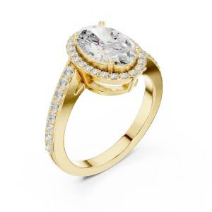 Ethereal Oval Cut Halo Solitaire Engagement Ring