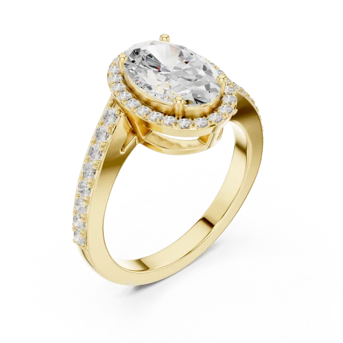 Ethereal Oval Cut Halo Solitaire Engagement Ring