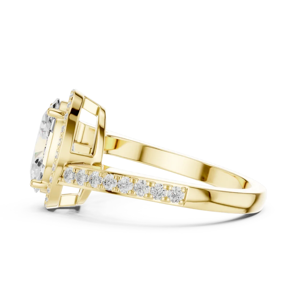Ethereal Oval Cut Halo Solitaire Engagement Ring - Image 4