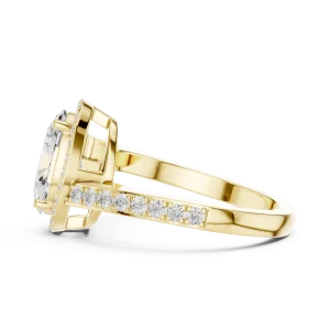 Ethereal Oval Cut Halo Solitaire Engagement Ring - Image 4