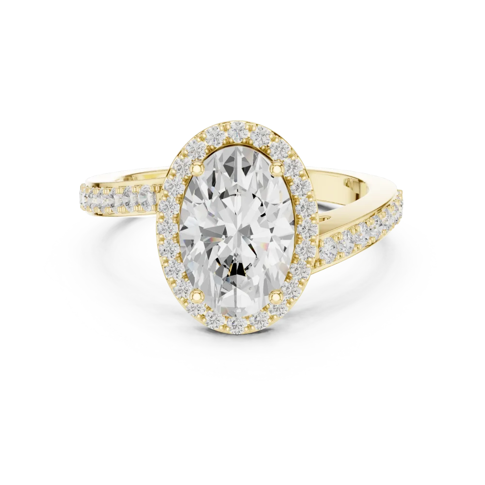 Ethereal Oval Cut Halo Solitaire Engagement Ring - Image 2