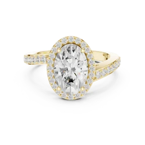 Ethereal Oval Cut Halo Solitaire Engagement Ring - Image 2