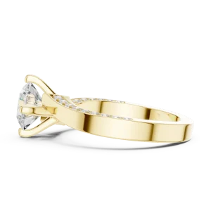 Essence Round Brilliant Pavé-Set Solitaire Engagement Ring - Image 4