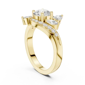 Luminary Round Brilliant Solitaire Marquise Accent Ring - Image 3