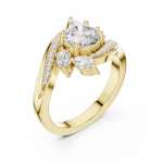 Luminary Round Brilliant Solitaire Marquise Accent Ring