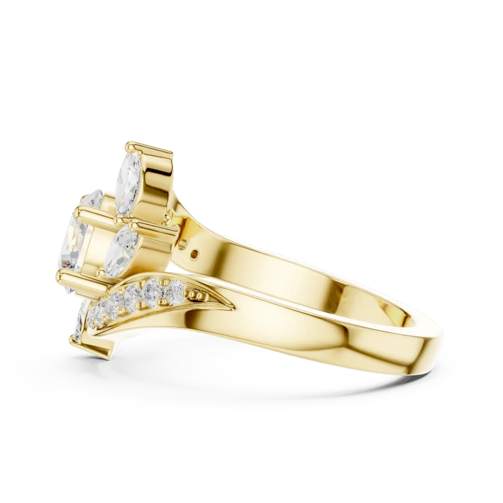 Luminary Round Brilliant Solitaire Marquise Accent Ring - Image 4