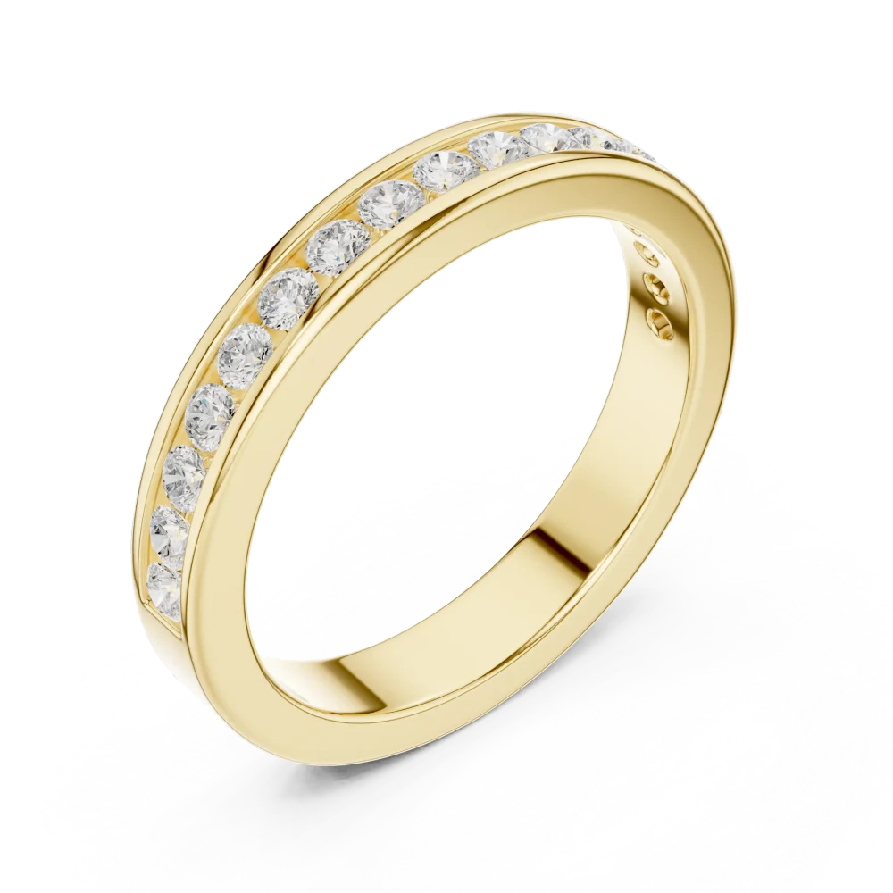 Embrace timeless elegance with this brilliant channel set band. Featuring DIAMEUR diamonds, this sustainable piece is designed for everyday luxury.