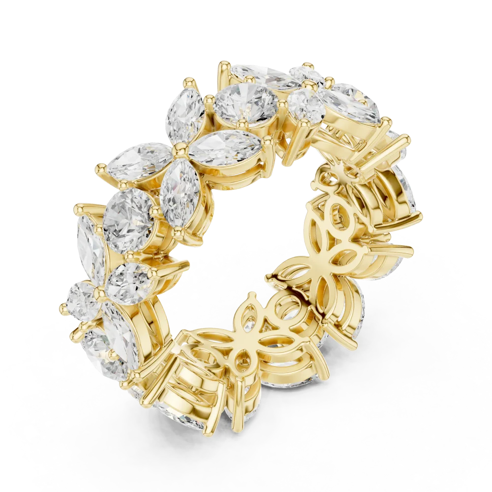 Discover the unmatched scintillation of our marquise and round DIAMEUR diamond band. A modern classic designed to elevate your everyday collection.