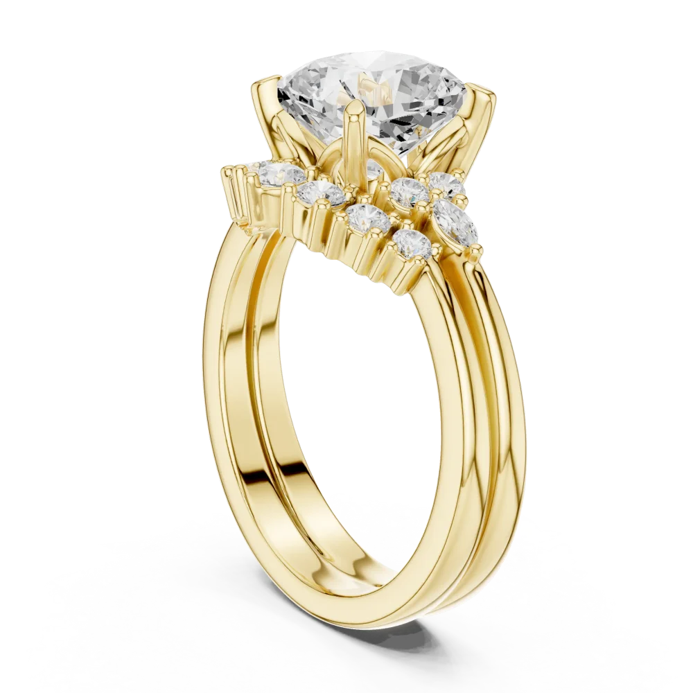 Radiant Cushion and Marquise Cluster Accent Ring - Image 3