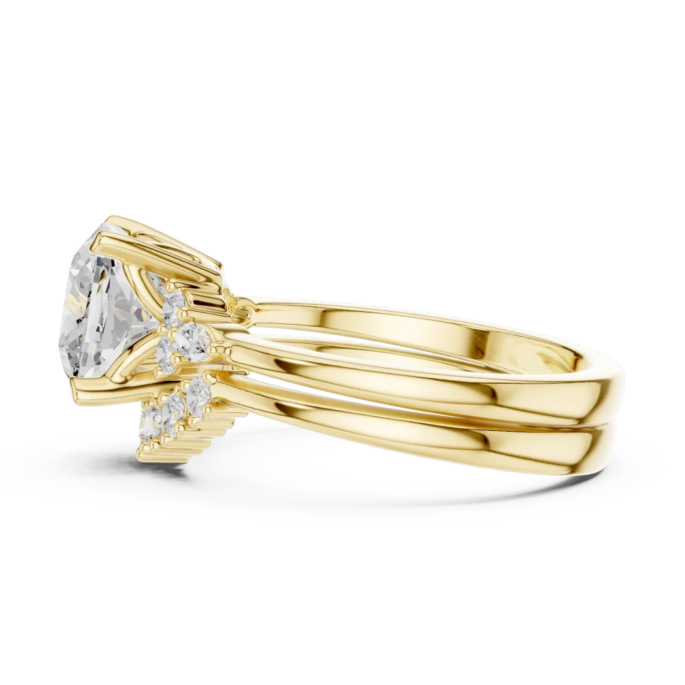 Radiant Cushion and Marquise Cluster Accent Ring - Image 4
