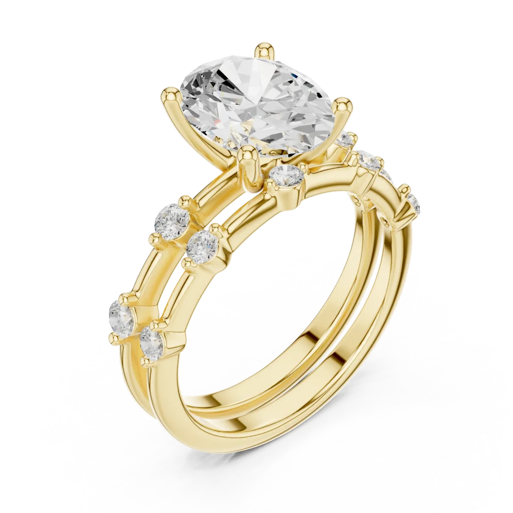 Discover the radiant beauty of this oval Solitaire engagement ring. Featuring a brilliant DIAMEUR lab-grown diamond, shop this timeless luxury today.