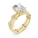 Ethereal Oval Solitaire Hidden Halo Engagement Ring