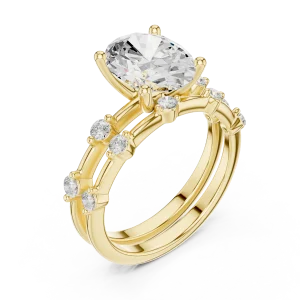 Ethereal Oval Solitaire Hidden Halo Engagement Ring