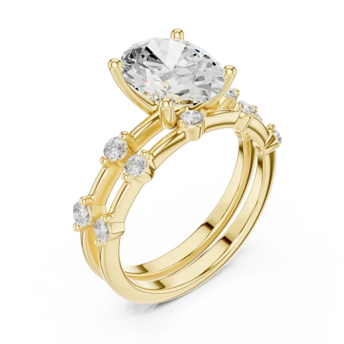 Ethereal Oval Solitaire Hidden Halo Engagement Ring