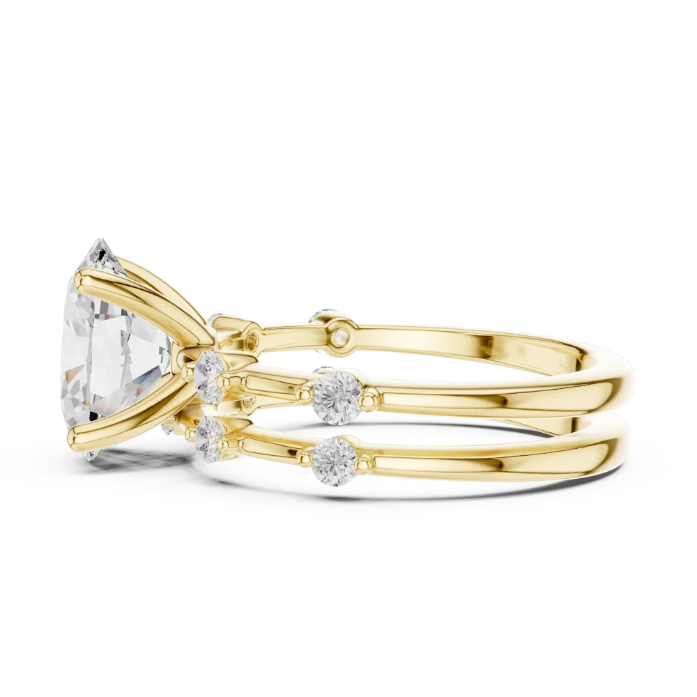 Ethereal Oval Solitaire Hidden Halo Engagement Ring - Image 4