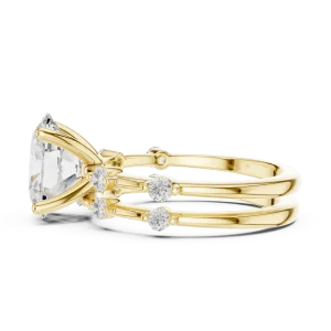 Ethereal Oval Solitaire Hidden Halo Engagement Ring - Image 4