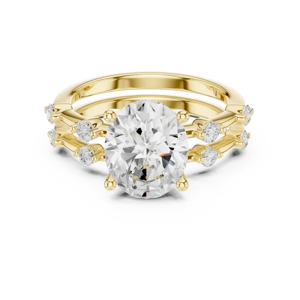 Ethereal Oval Solitaire Hidden Halo Engagement Ring - Image 2