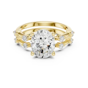 Ethereal Oval Solitaire Hidden Halo Engagement Ring - Image 2