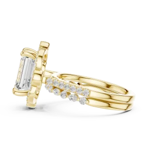 Ethereal Emerald Cut Solitaire Halo Engagement Ring - Image 4