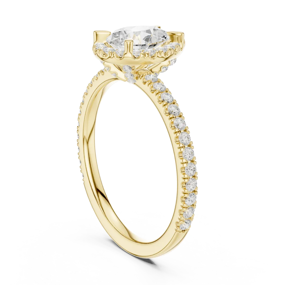 Ethereal Pear Solitaire Halo Engagement Ring - Image 3