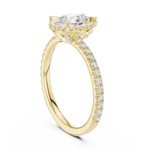 Ethereal Pear Solitaire Halo Engagement Ring - Image 3