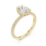 Ethereal Pear Solitaire Halo Engagement Ring