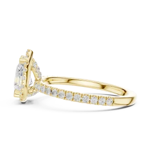 Ethereal Pear Solitaire Halo Engagement Ring - Image 4