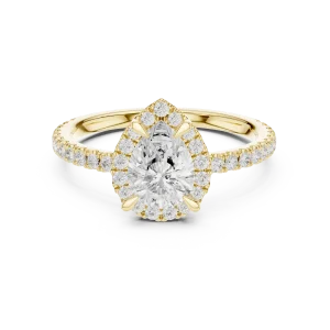 Ethereal Pear Solitaire Halo Engagement Ring - Image 2