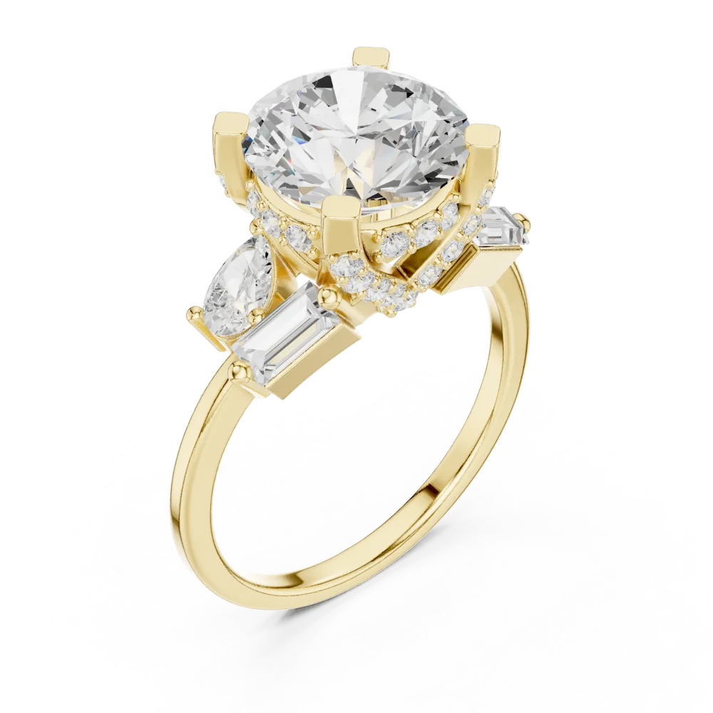 Experience timeless elegance with this radiant Solitaire ring. Featuring a brilliant center DIAMEUR diamond and refined accents. Shop this icon now.
