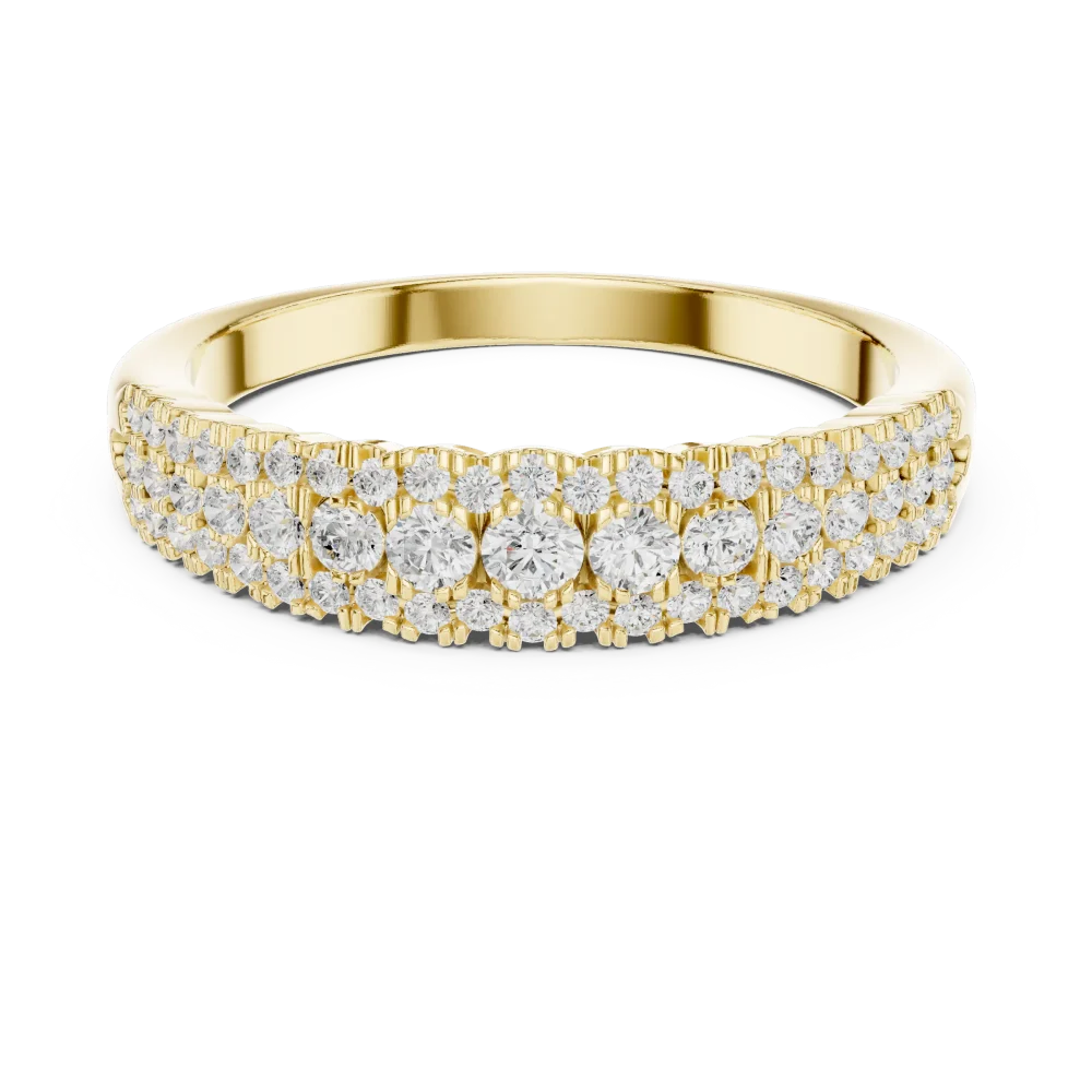 Luminary Round Brilliant Pavé-Set Multi-Row Band - Image 2